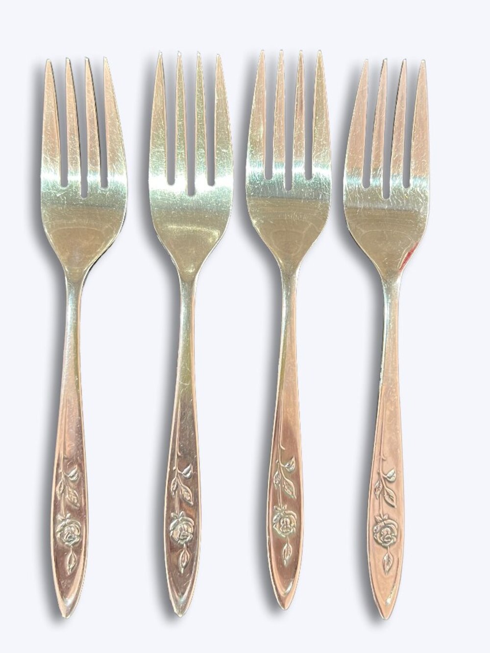 Oneida Community MY ROSE Stainless Salad Forks 4 pc Betty Crocker Vtg Flatware